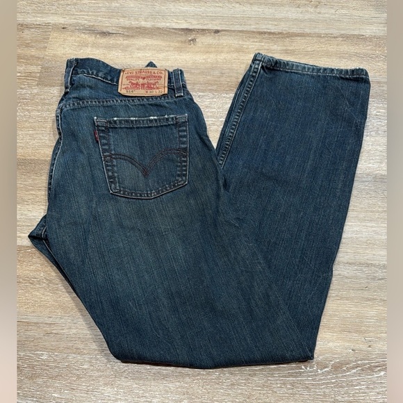 Levi's Size W30/L32 Men's Slim Straight Jeans - Dark Blue - Picture 4 of 8